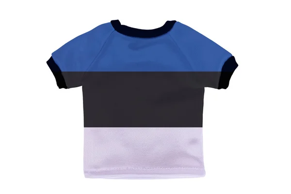 Camisa pequeña con bandera de Estonia aislada sobre fondo blanco — Foto de Stock