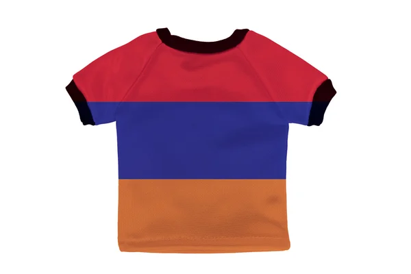 アルメニアの旗の白い背景で隔離の小さなシャツ — ストック写真