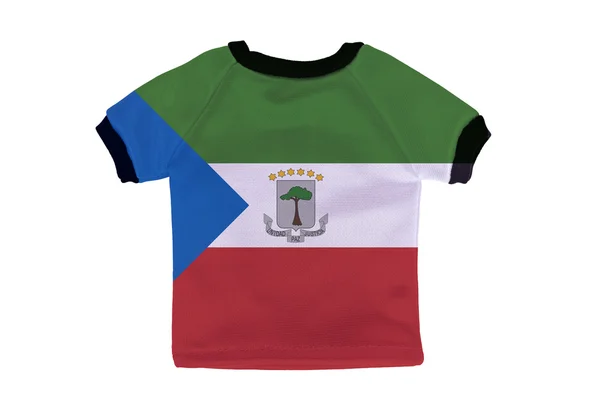 赤道ギニアの国旗が白に分離された小シャツ — ストック写真