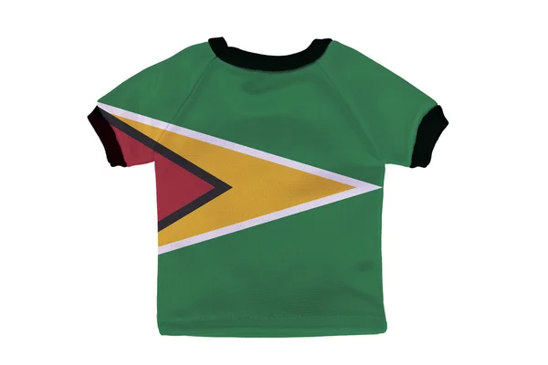 Camicia piccola con Guyana. bandiera isolata su sfondo bianco — Foto Stock