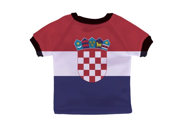 Hırvatistan bayrağı beyaz zemin üzerine izole küçük gömlek — Stok fotoğraf