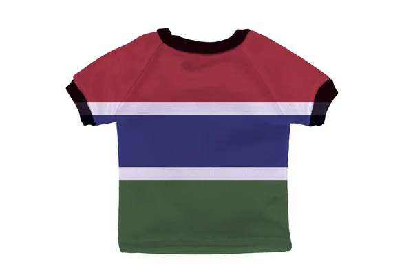 Kleine shirt met gambia vlag geïsoleerd op witte achtergrond — Stockfoto