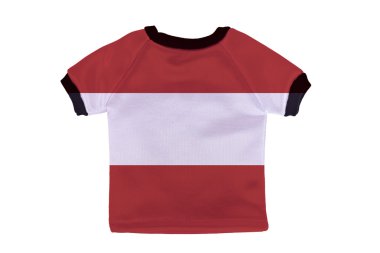 Beyaz arka plan üzerinde izole Avusturya bayrağı ile küçük gömlek