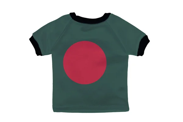 Camisa pequena com bandeira de Bangladesh isolada em fundo branco — Fotografia de Stock