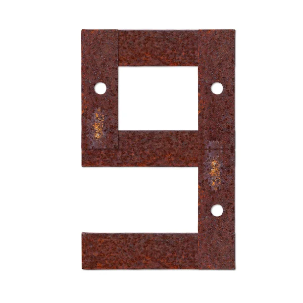 Number made from rust plate — Stock Photo, Image