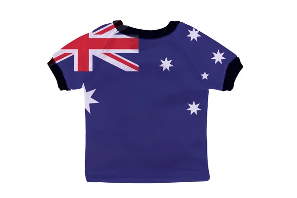 Kleines Hemd mit australischer Flagge auf weißem Hintergrund — Stockfoto