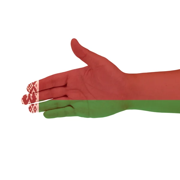 Vlajka Běloruska na skladě izolovaných na bílém pozadí — Stock fotografie