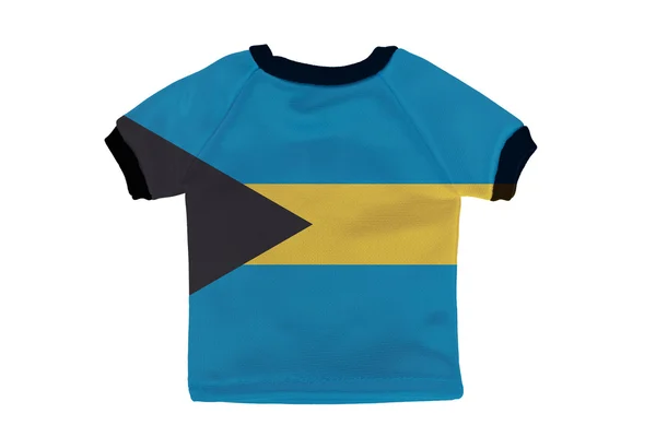 Camisa pequeña con bandera de Bahamas aislada sobre fondo blanco — Foto de Stock