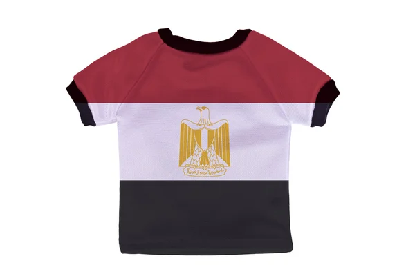 Beyaz arka plan üzerinde izole Mısır bayrağı ile küçük gömlek — Stok fotoğraf