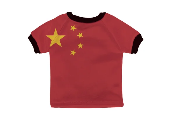 Beyaz arka plan üzerinde izole Çin bayrağı ile küçük gömlek — Stok fotoğraf