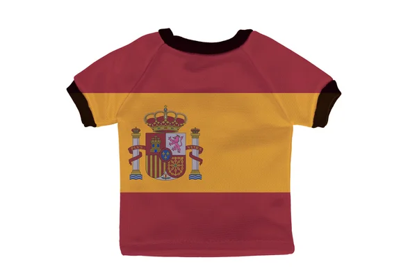 Camisa pequena com bandeira Espanha isolada sobre fundo branco — Fotografia de Stock