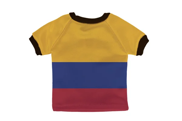 Camisa pequena com bandeira da Colômbia isolada em fundo branco — Fotografia de Stock