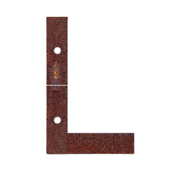 Alfabeto feito de placa de ferrugem — Fotografia de Stock