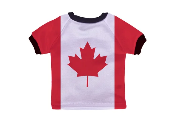 Kleines Hemd mit kanadischer Flagge auf weißem Hintergrund — Stockfoto