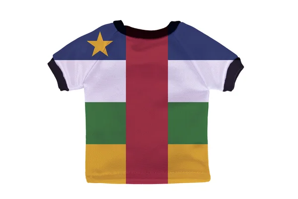 Kemeja kecil dengan bendera Republik Afrika Tengah diisolasi dengan warna putih — Stok Foto