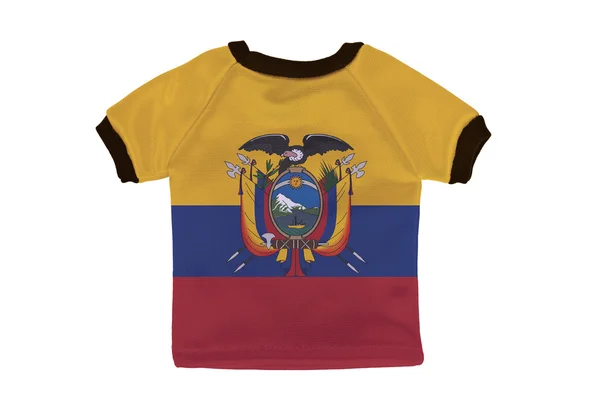 Small shirt with Ecuador flag isolated on white background — Stock Photo, Image