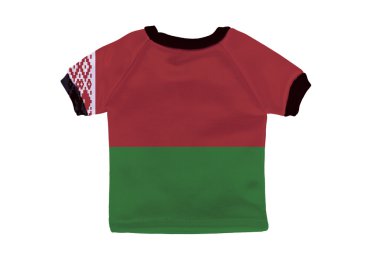 küçük gömlek izole beyaz zemin üzerine Beyaz Rusya bayrağı