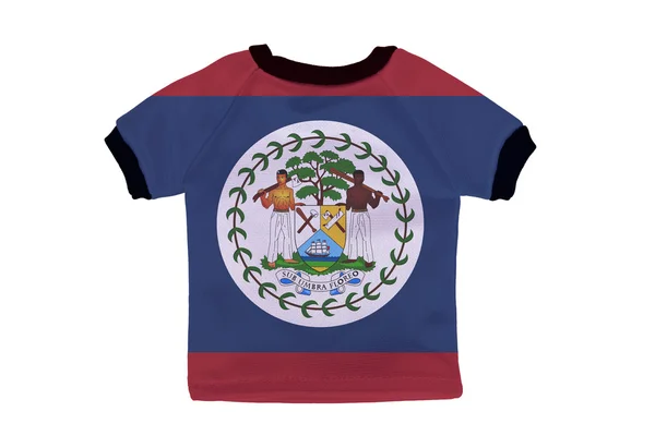 Camisa pequena com bandeira de Belize isolada no fundo branco — Fotografia de Stock