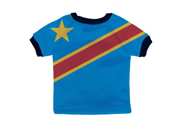 Маленькая рубашка с флагом Конго изолированы на белом фоне — стоковое фото
