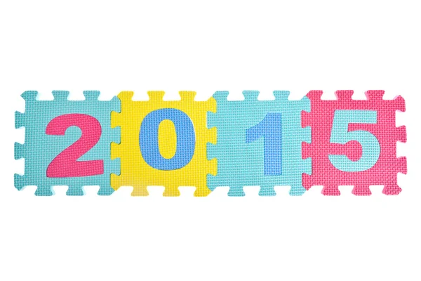 Puzzle toy with 2015 — Stock Photo, Image