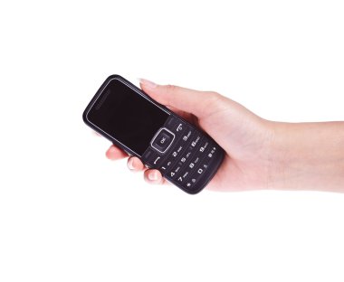 Siyah cep telefonlu el.
