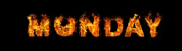 Lunedi testo in fiamme — Foto Stock