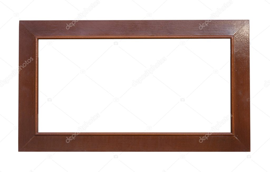 Wooden picture frame isolated on white background