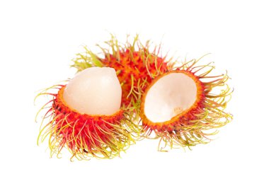 Rambutan meyvesi beyaz arkaplanda izole