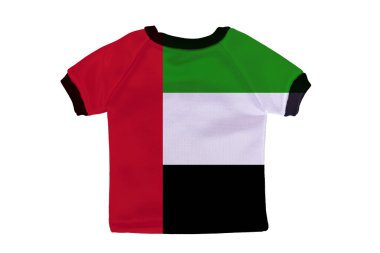 Birleşik Arap Emirlikleri ile küçük gömlek bayrak izole üzerinde beyaz bac