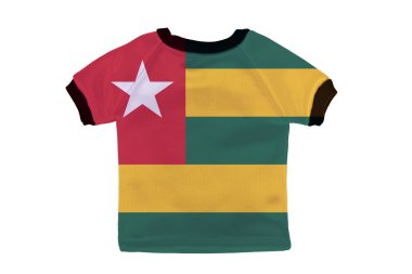 togo bayrak beyaz zemin üzerine izole küçük gömlek
