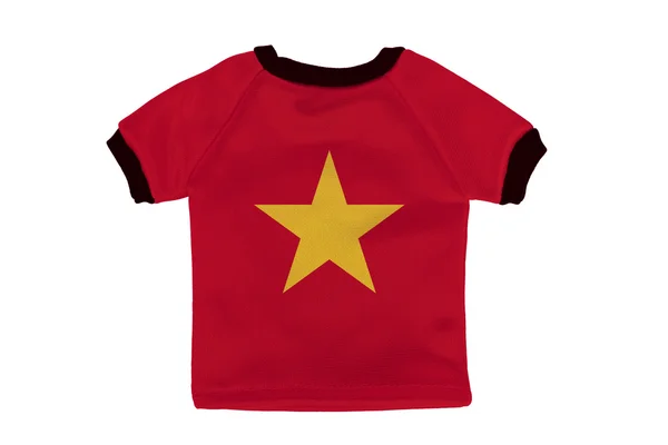 Camisa pequena com bandeira do Vietnã isolada no fundo branco — Fotografia de Stock