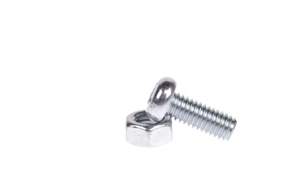 Screw and nut isolated on white background — Stock Photo, Image