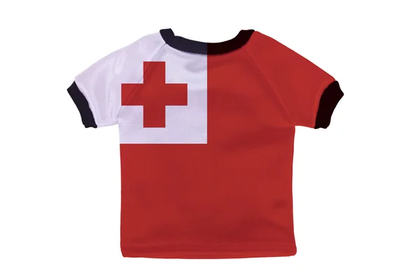 Camisa pequena com bandeira Tonga isolada no fundo branco — Fotografia de Stock