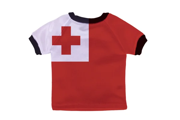 Kleine shirt met tonga vlag geïsoleerd op witte achtergrond — Stockfoto