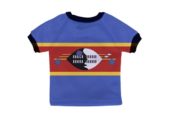 Kleine shirt met swaziland vlag geïsoleerd op witte achtergrond — Stockfoto