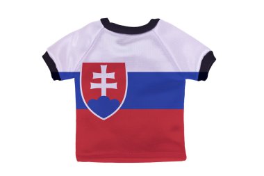 Beyaz arka plan üzerinde izole Slovakya bayrağı ile küçük gömlek
