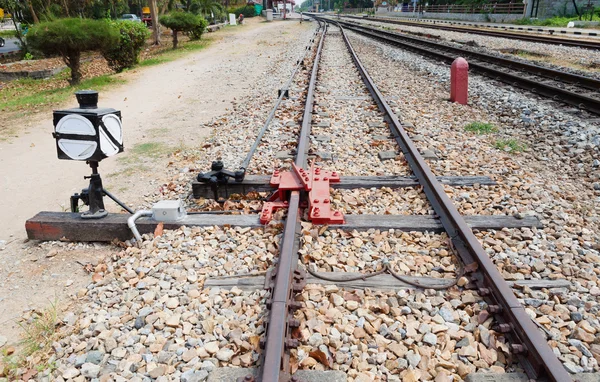 Railway junction and switch — Stock Photo, Image