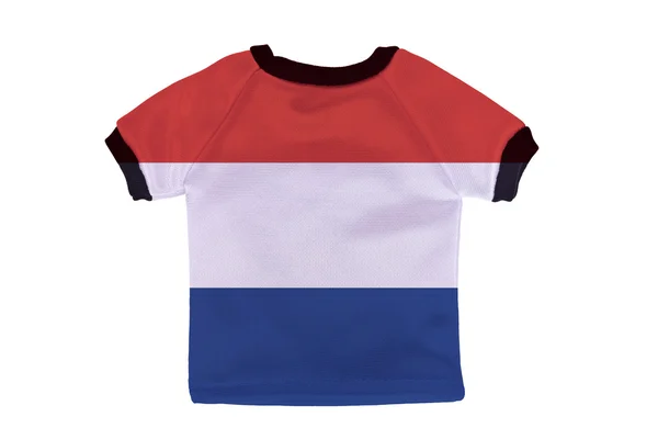 Kleine shirt met Nederland vlag geïsoleerd op witte achtergrond — Stockfoto