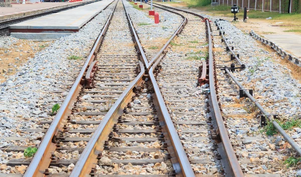 Raiway track crossing — Stock Photo, Image