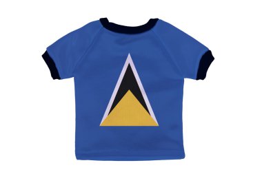 saint lucia bayrak beyaz zemin üzerine izole küçük gömlek