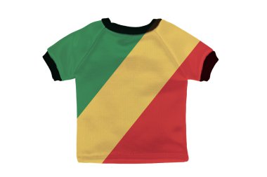 Cumhuriyeti Kongo bayrak beyaz ba izole küçük gömlek