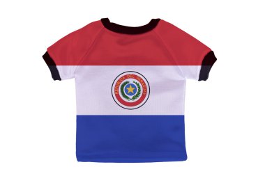 paraguay bayrak beyaz zemin üzerine izole küçük gömlek