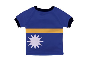 nauru bayrak beyaz zemin üzerine izole küçük gömlek
