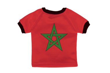 Fas bayrak beyaz zemin üzerine izole küçük gömlek