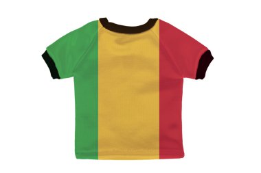 Beyaz arka plan üzerinde izole mali bayrağı ile küçük gömlek