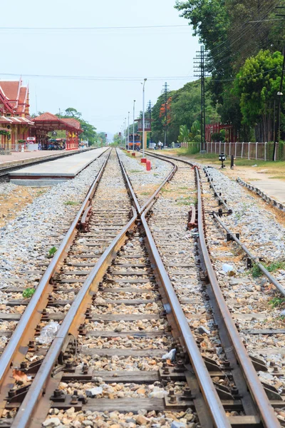 Raiway track crossing — Stock Photo, Image