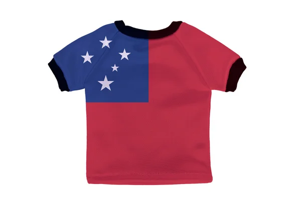 Kleine shirt met samoa vlag geïsoleerd op witte achtergrond — Stockfoto