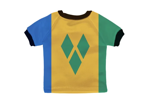 Liten skjorta med saint vincent och Grenadinerna flagga isolerade — Stockfoto