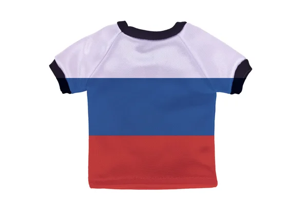 Kleine shirt met Rusland vlag geïsoleerd op witte achtergrond — Stockfoto