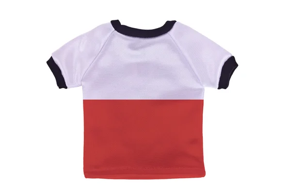 ポーランドの旗の白い背景で隔離の小さなシャツ — ストック写真